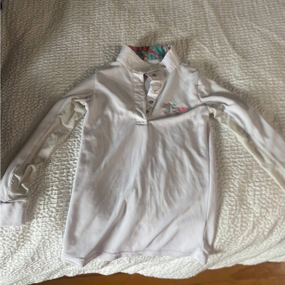 Kids White Long Sleeve Show Shirt